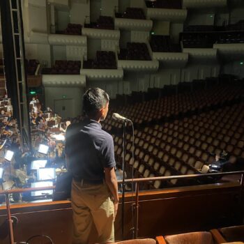 Rohan rehearsing a solo with the San Francisco Symphony